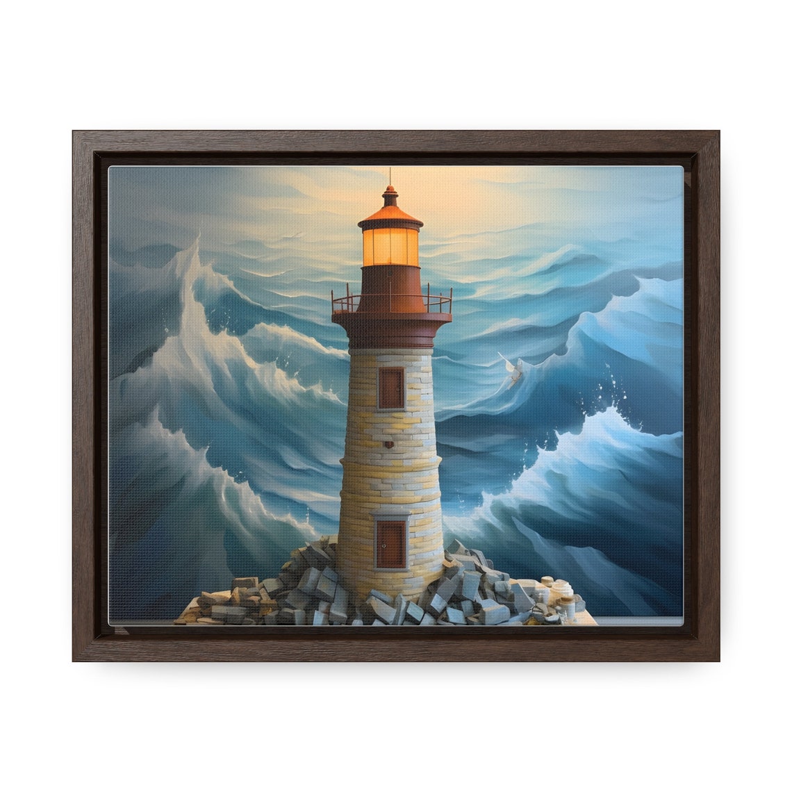 Framed Lighthouse 3d Art Print Modern Art Print Art Deco Boho 3d Painting Art Print Modern Contemporary Art - Image 3