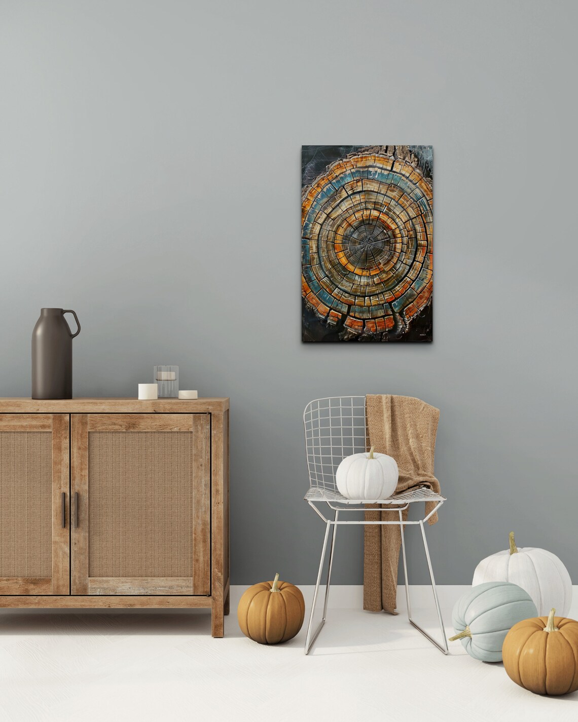 Abstract Tree Ring Art Print, Nordic Tree Stump - Image 6