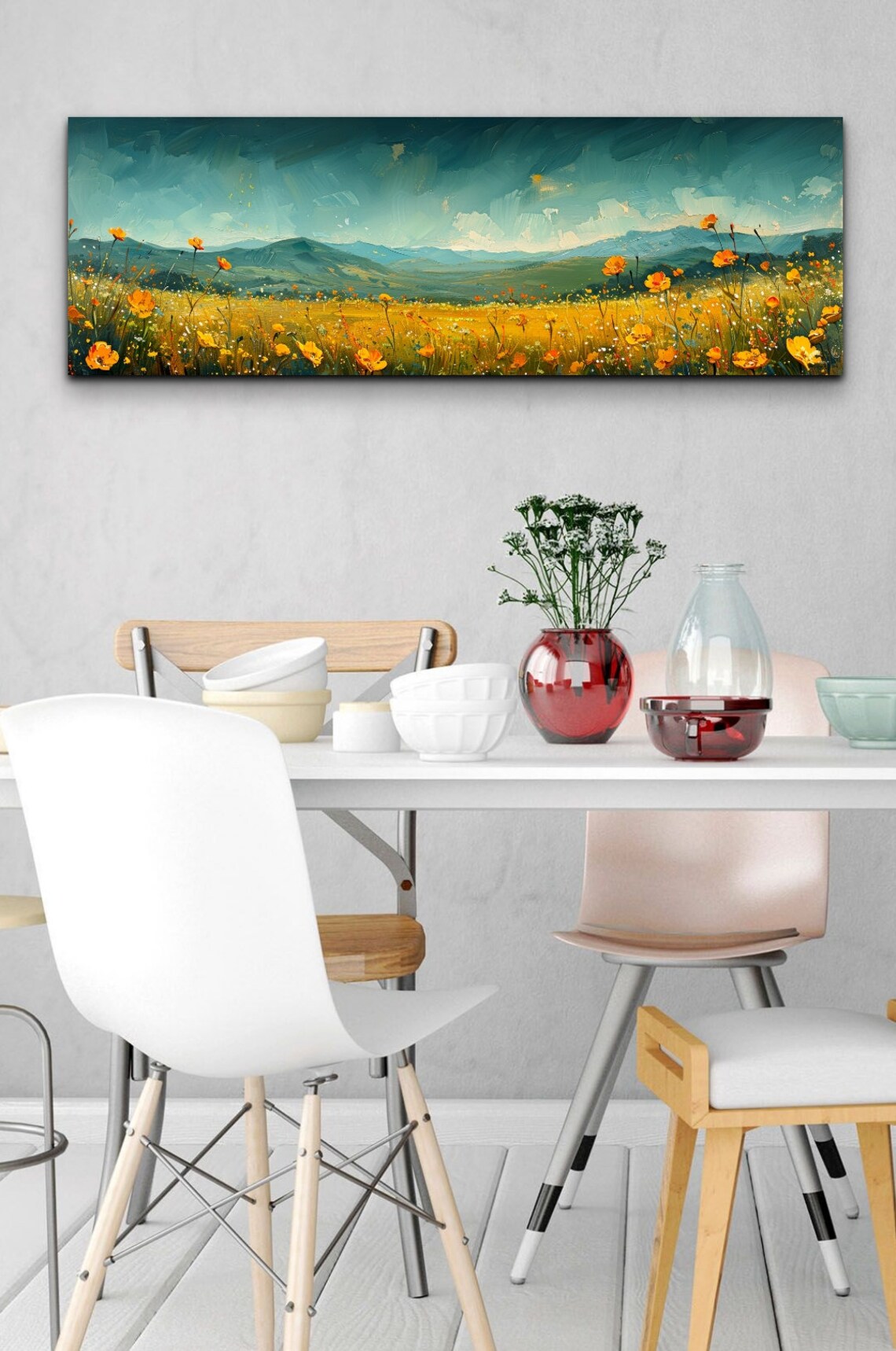 Green Meadow Landscape, Van Gogh Style Art Print - Image 7