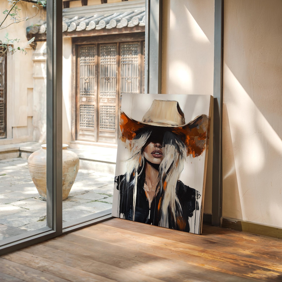 Abstract Cowgirl Modern Western Art Print - Image 7