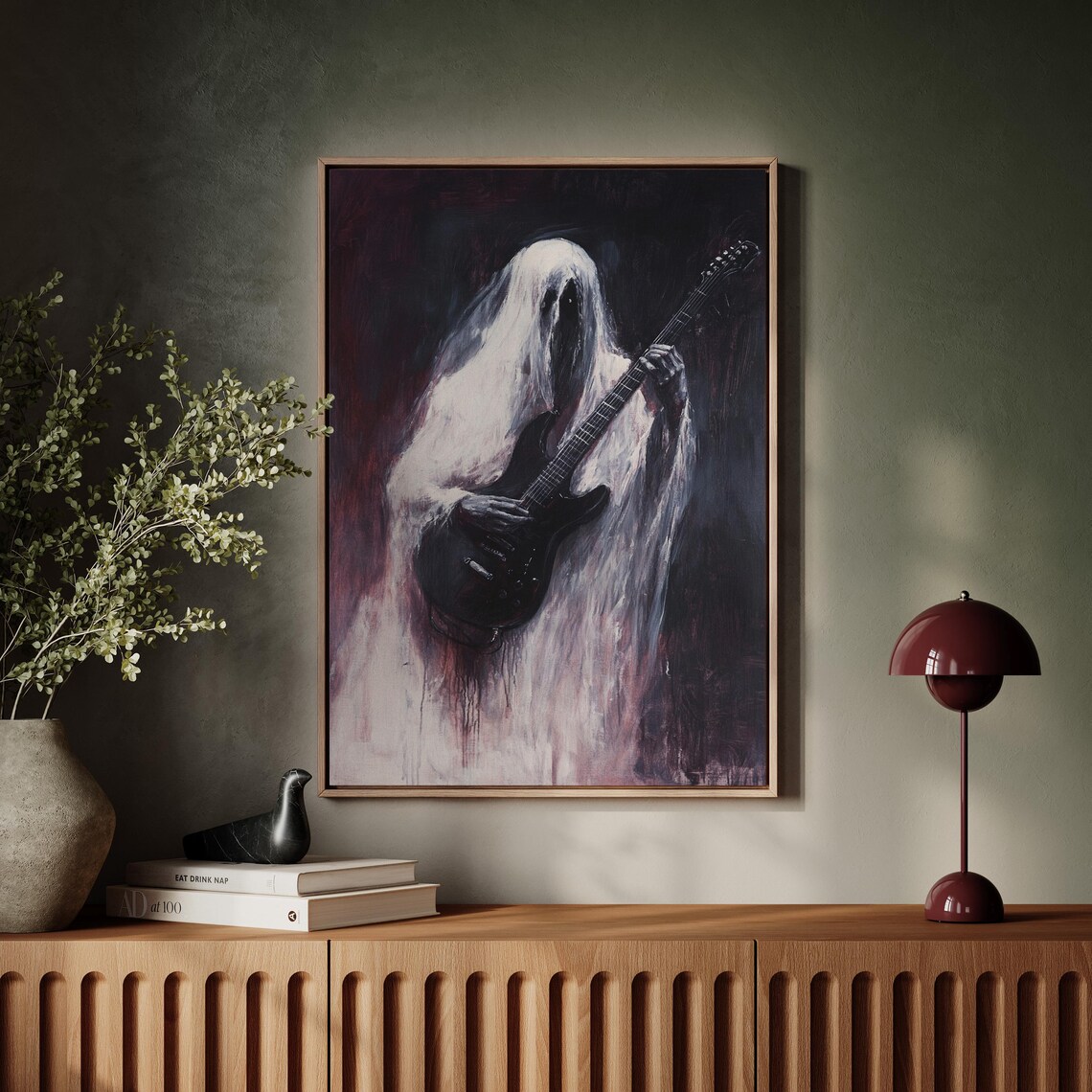 Ghostly Guitarist With Electric Guitar Dark Haunting Music Poster - Image 6