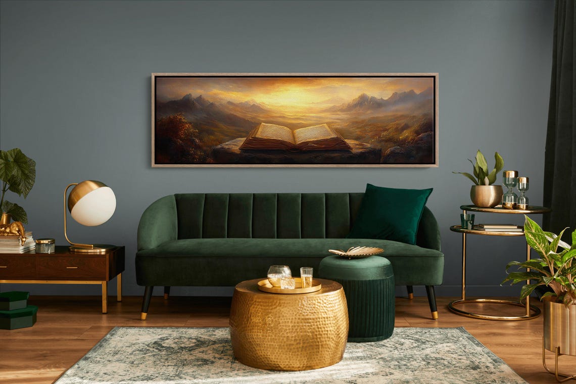 Divine Bible Wall Art Open Holy Scripture Christian Faith Decor Spiritual Inspirational Print Religious Landscape - Image 4