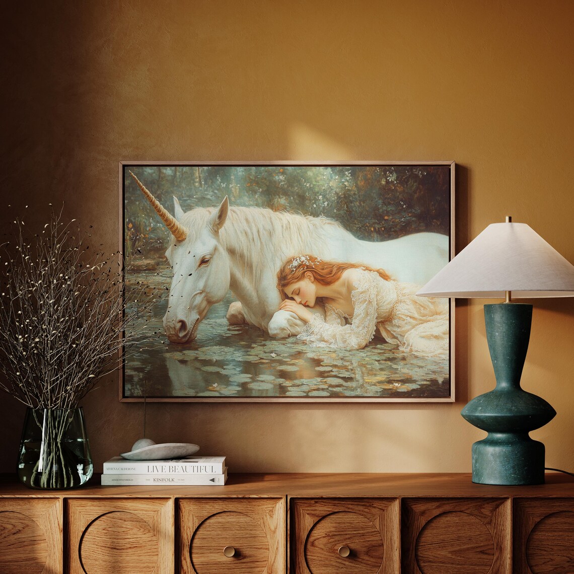 Ethereal Unicorn Enchanted Forest, Fairytale Art Print - Image 4