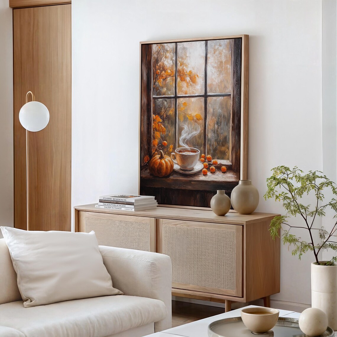 Cozy Autumn Window Scene, Rustic Fall Decor - Image 5