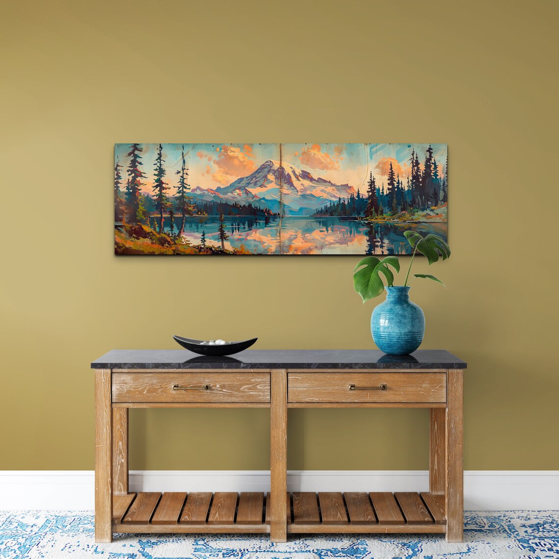 Mount Rainier Mid-Century Modern Art Print - Image 6
