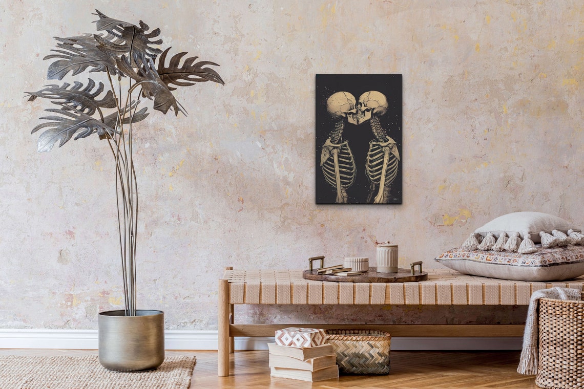 Romantic Skeleton Halloween Art Print - Image 4
