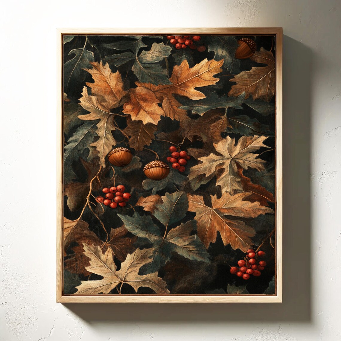 Autumn Leaves and Acorns Art, Rustic Fall Print - Image 6
