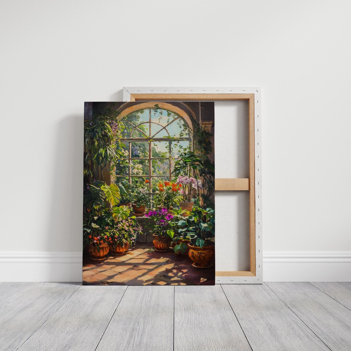 Sunlit Greenhouse Art Print, Lush Botanical Decor - Image 3