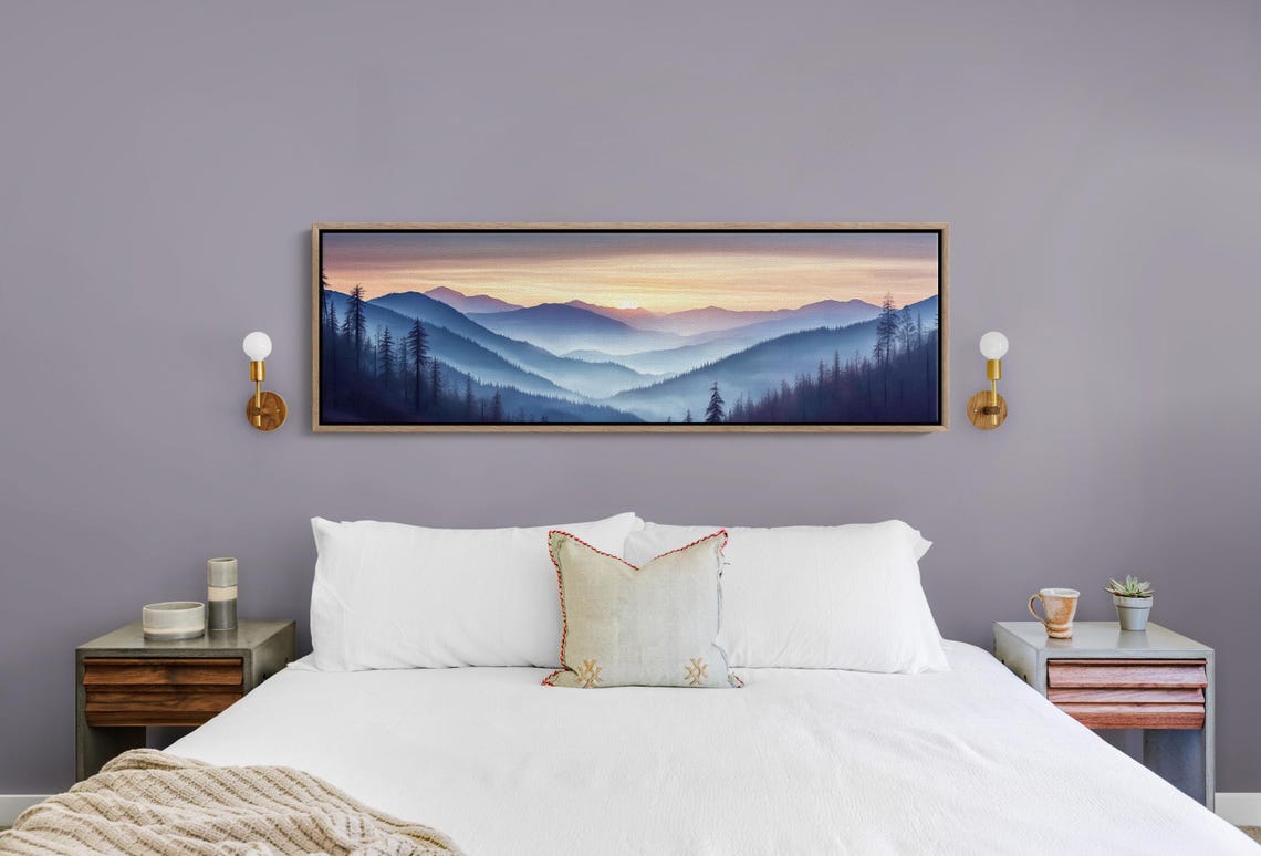 Golden Sunrise Over Misty Mountains Panoramic Forest Nature Poster - Image 5