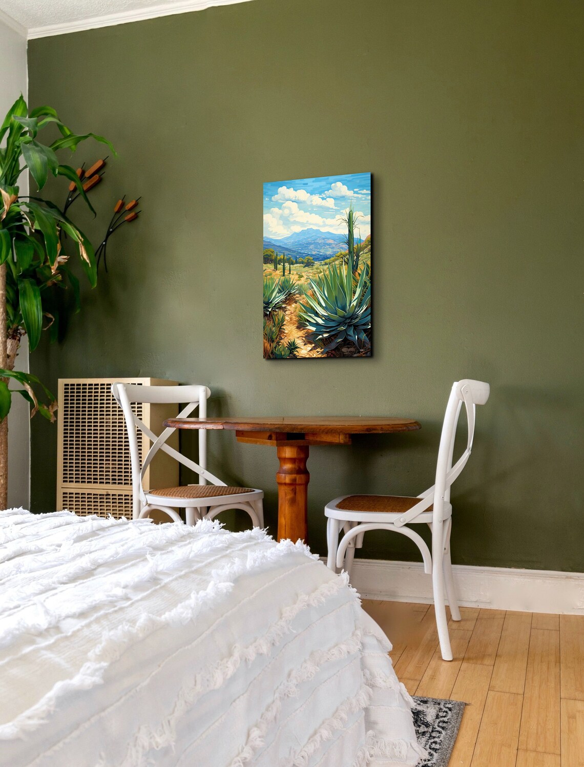 A Bunch Of Agave In The Desert In Watercolor Style Wall Art - Image 4