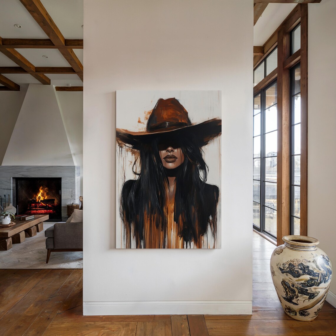 Western Cowgirl, Rustic Country Wall Art Print - Image 5
