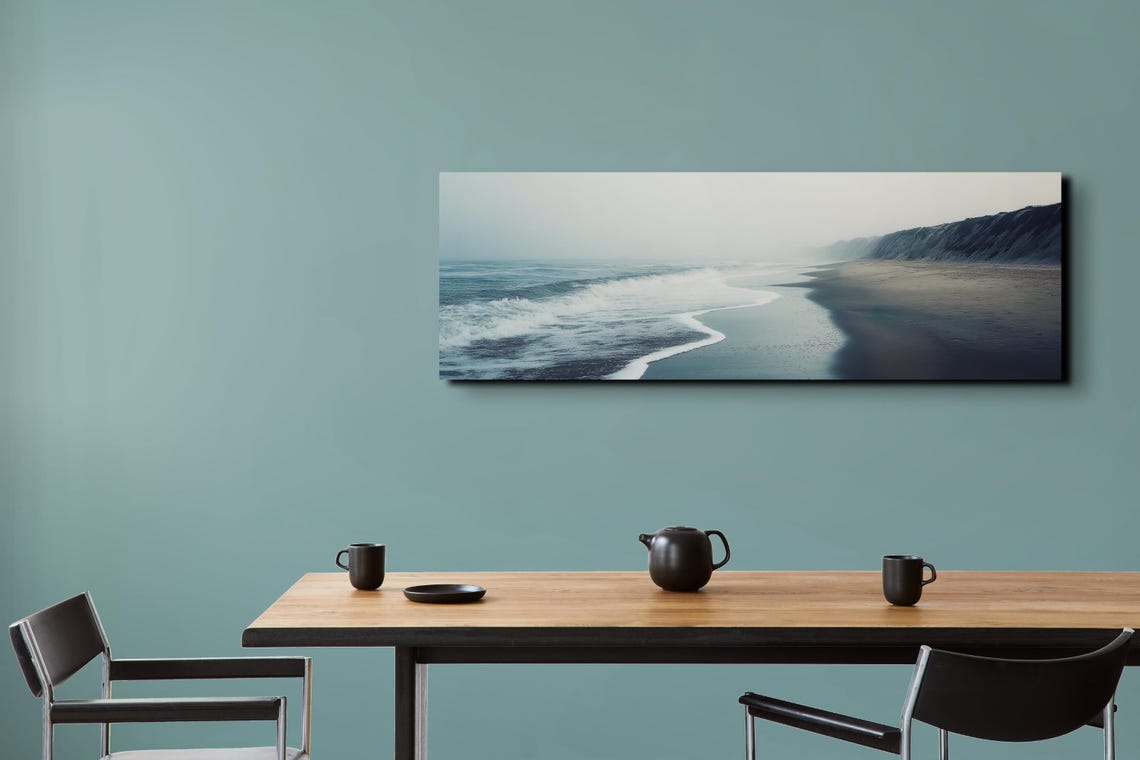 Moody Beach Panoramic Art Print - Image 6