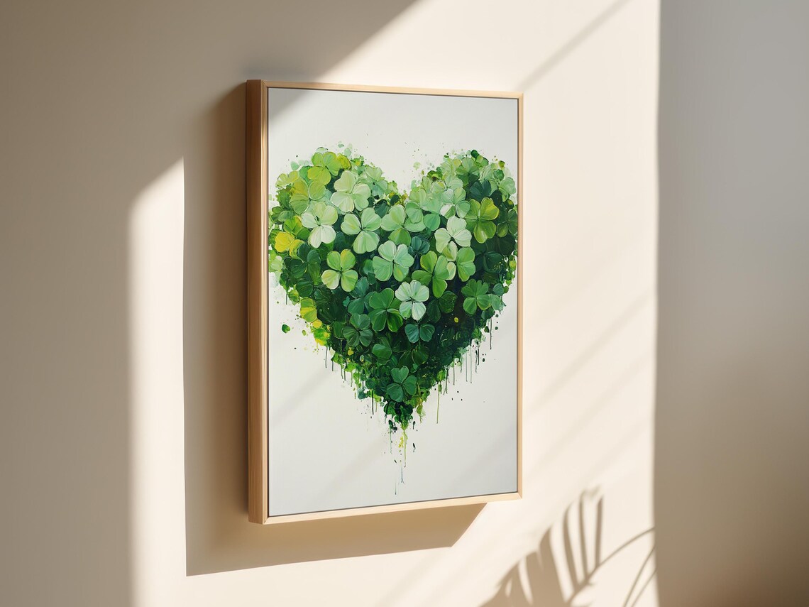 Heart Shaped Clover Art Print, Nature Themed - Image 4