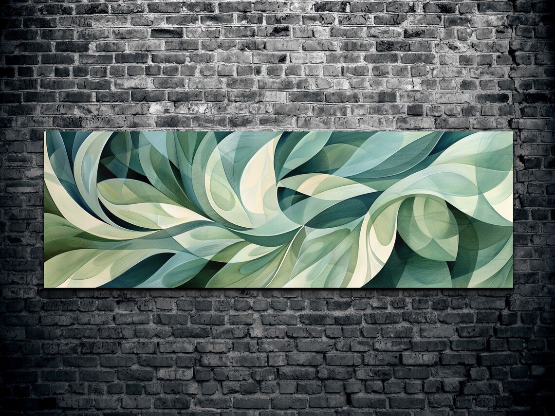 Panoramic Floral Abstract Plants, Wall Art Print - Image 2
