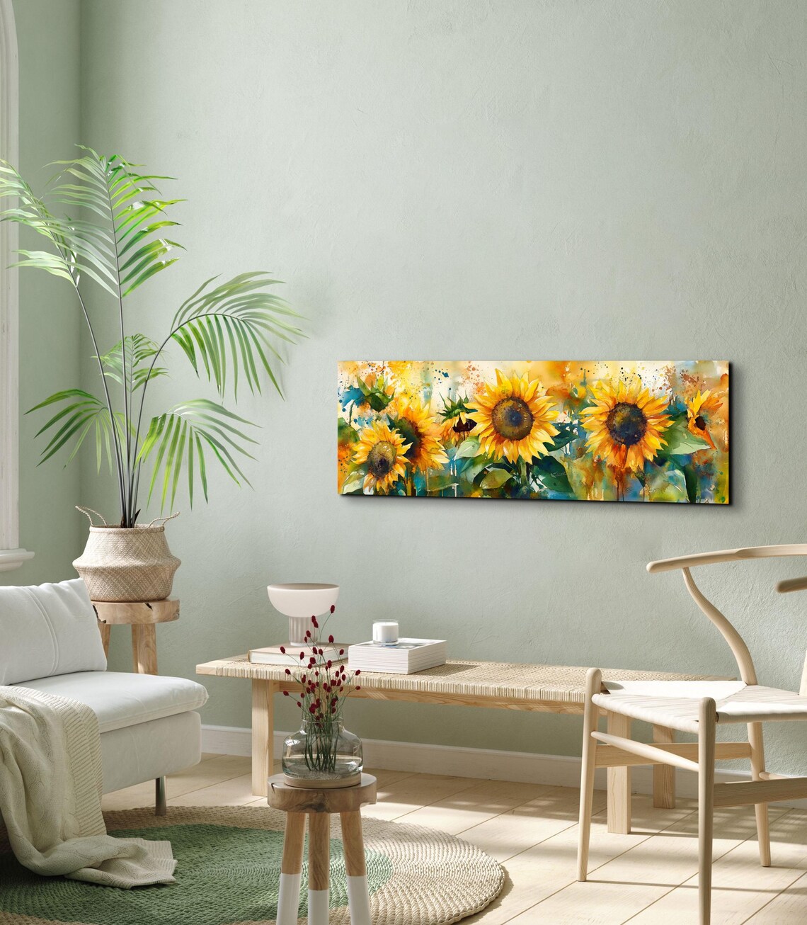 Watercolor Style Bold Sunflower Art Print - Image 5