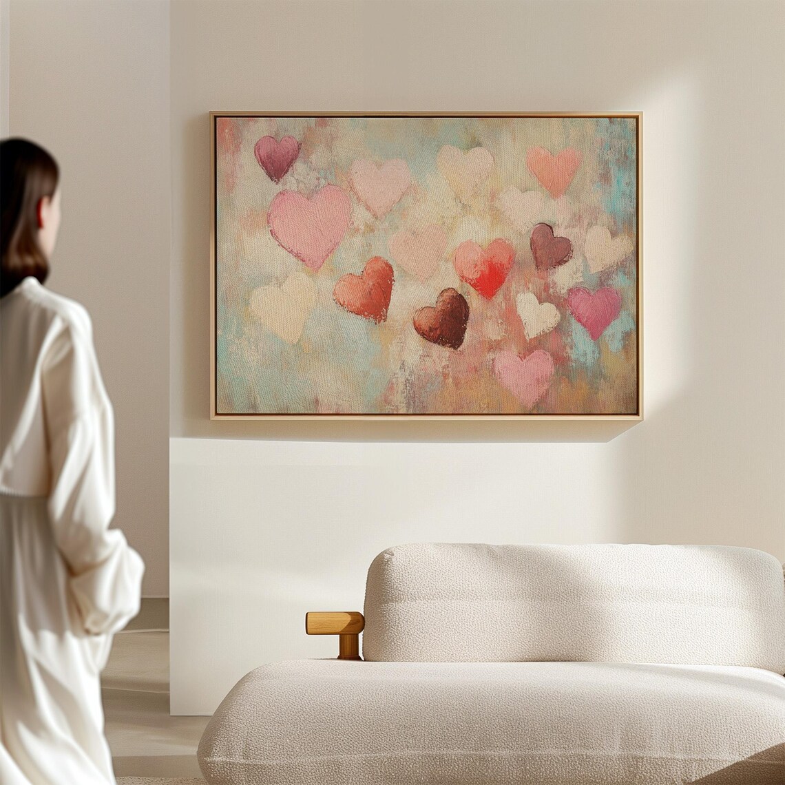 Romantic Pastel Heart Abstract Love Painting - Image 4