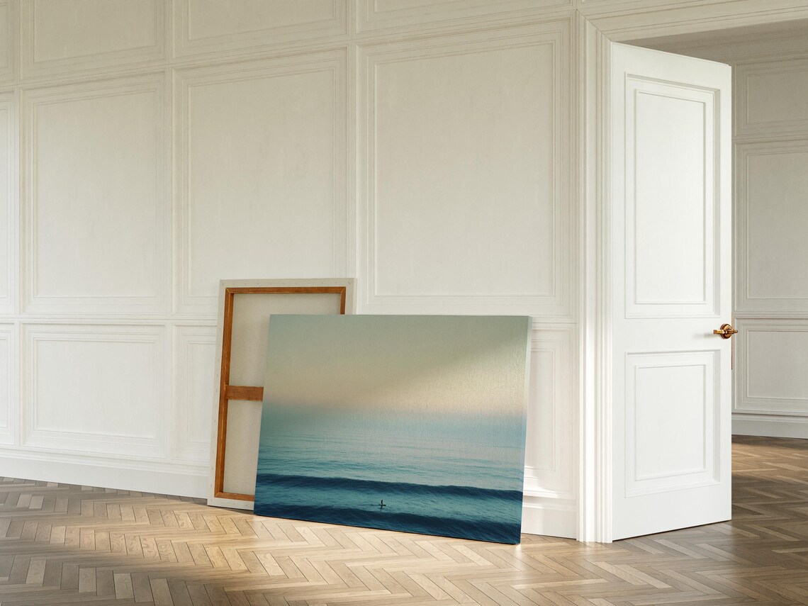 Minimalist Ocean Surfer Art Print, Coastal Decor - Image 2