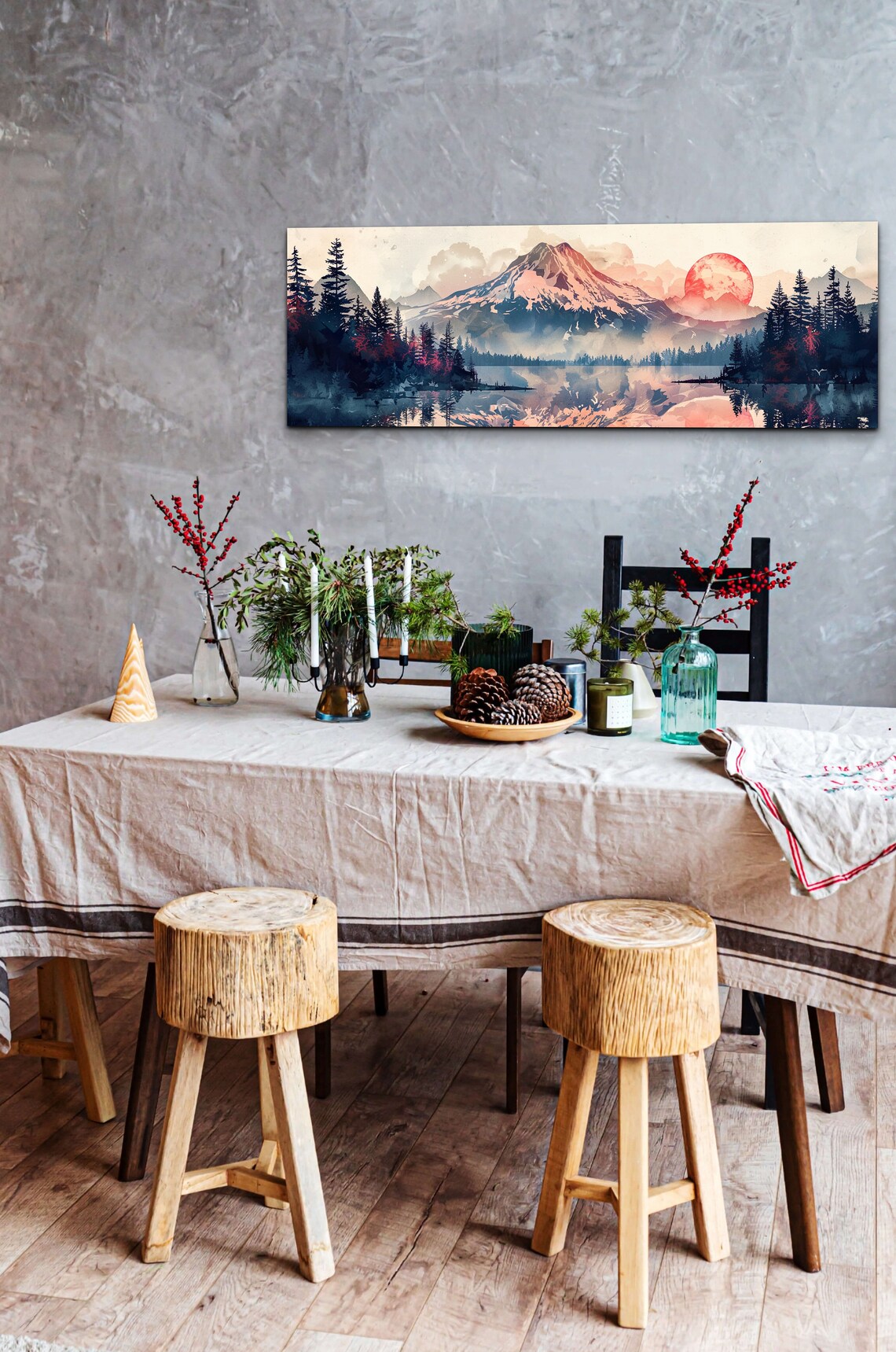Klamath Mountain Mid-Century Modern Art Print - Image 4
