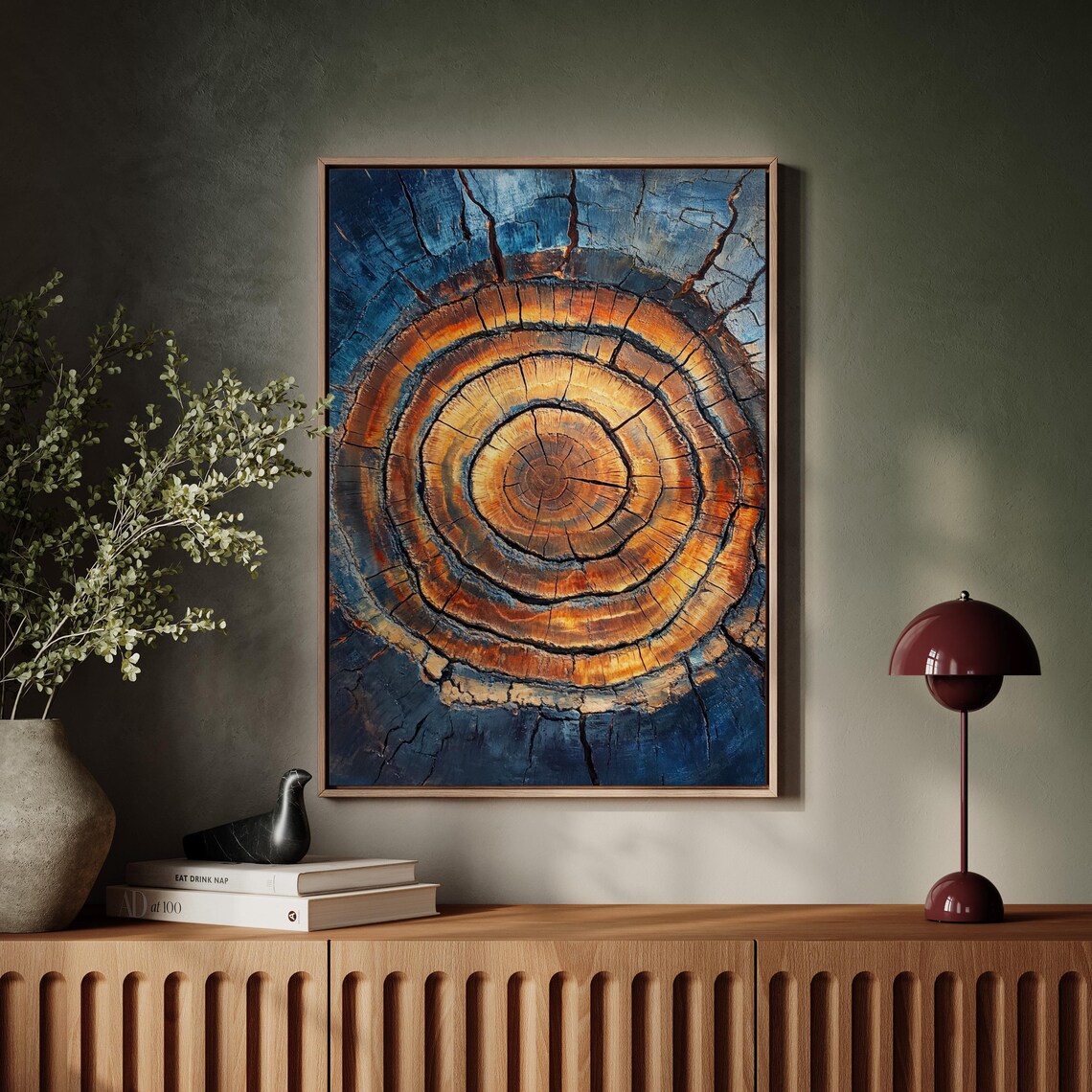 Tree Ring Abstract Art, Rustic Wood Grain Texture - Image 7