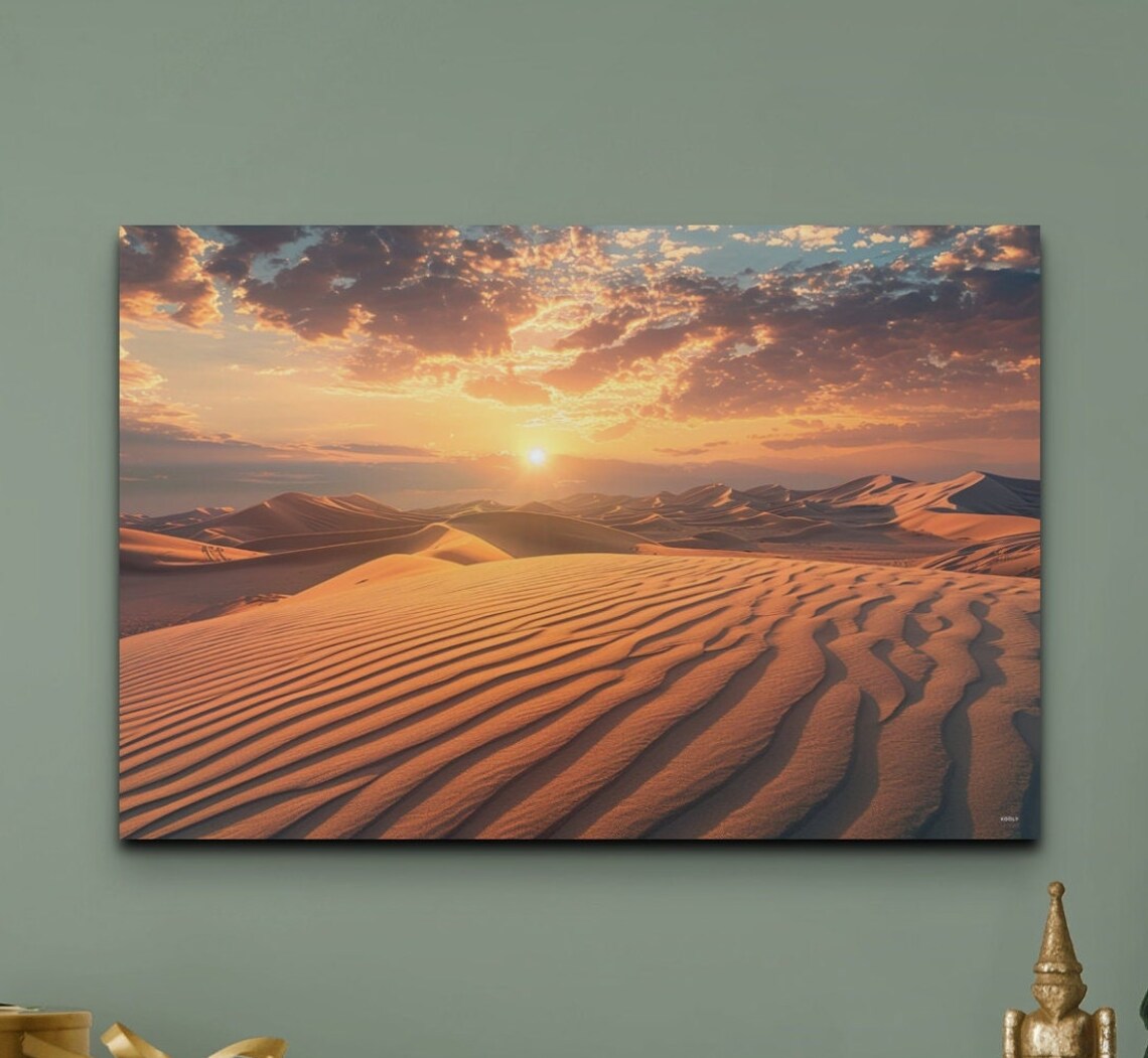 Desert Dunes At Sunset, Minimalist Nature Scene