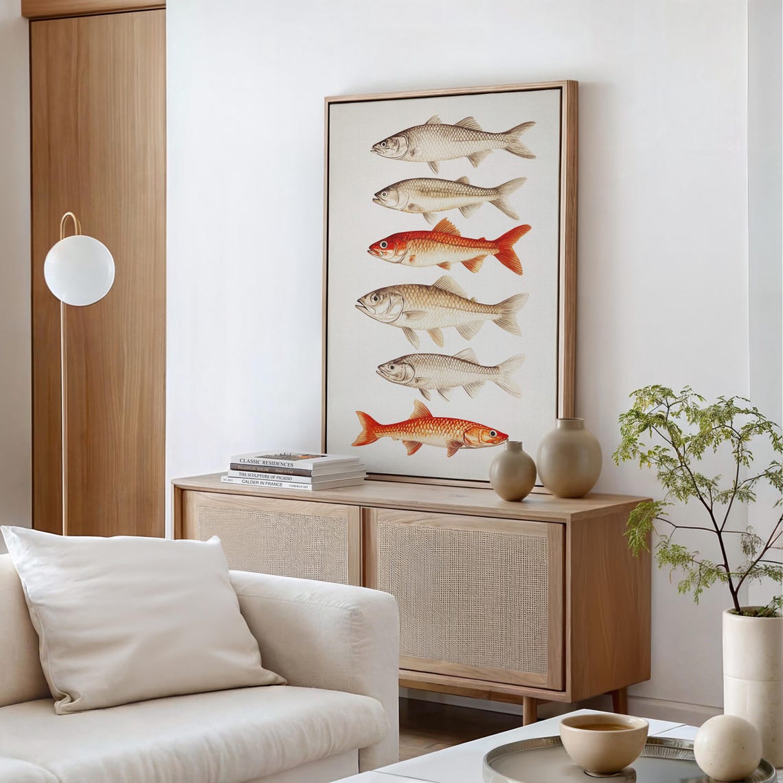 Six Fish Species Vintage Illustration Rustic Coastal Nature Art Poster - Image 5