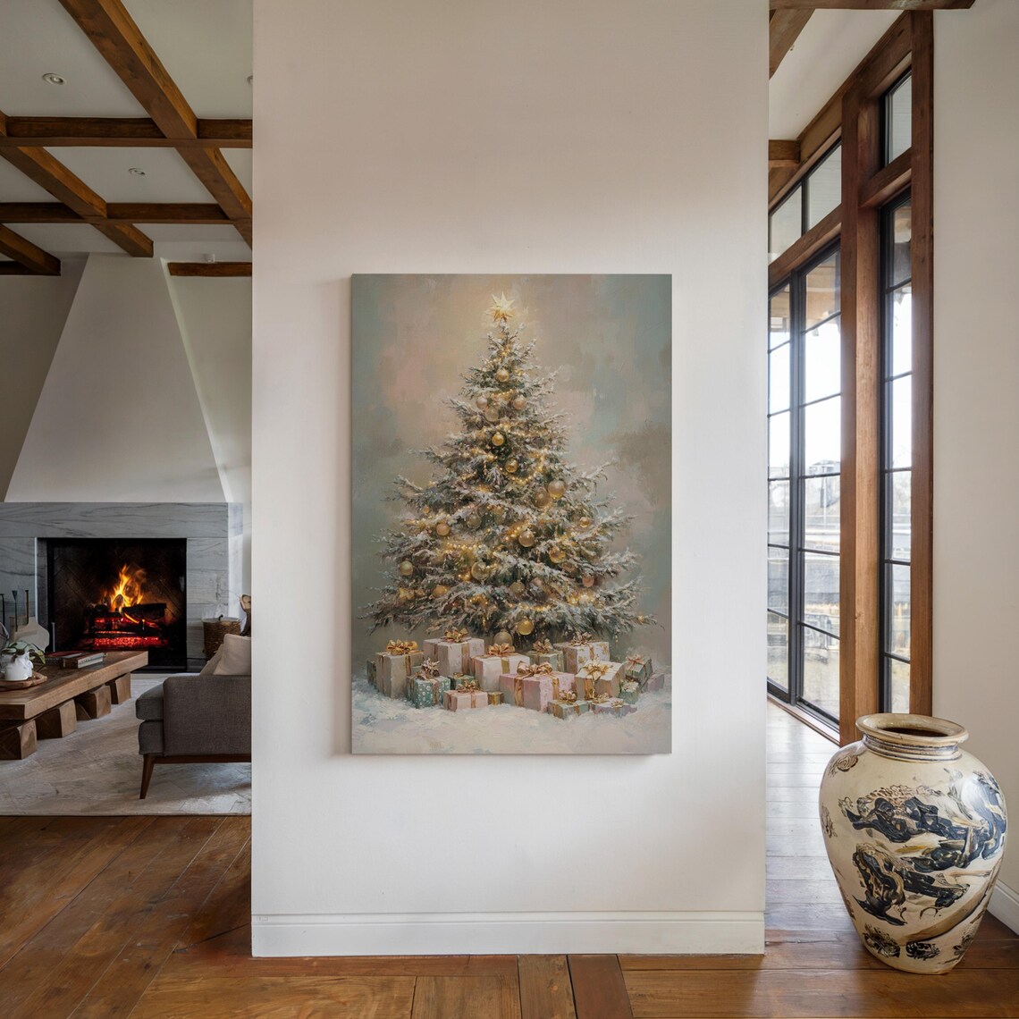 Elegant Christmas Tree with Gold Ornaments and Pretty Gifts Poster - Image 5