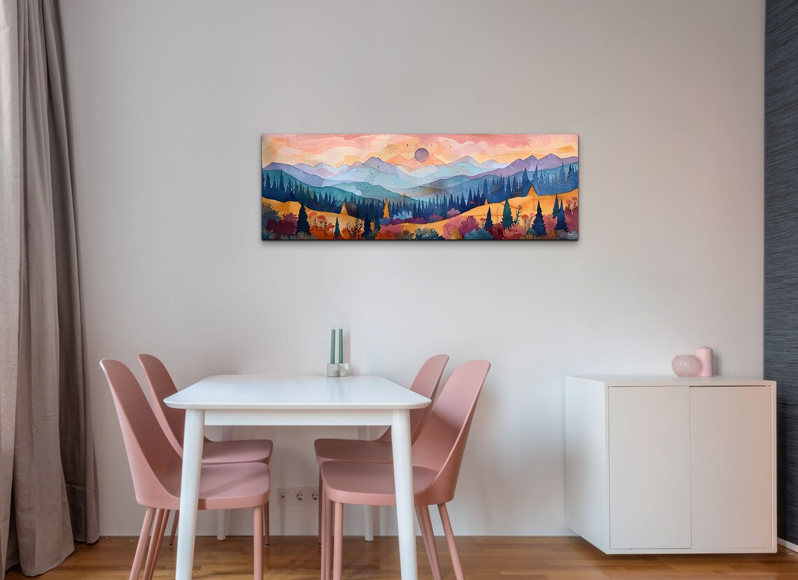 Panoramic Ouachita Mountain Mid Century Modern Mountain Wall Art - Image 6