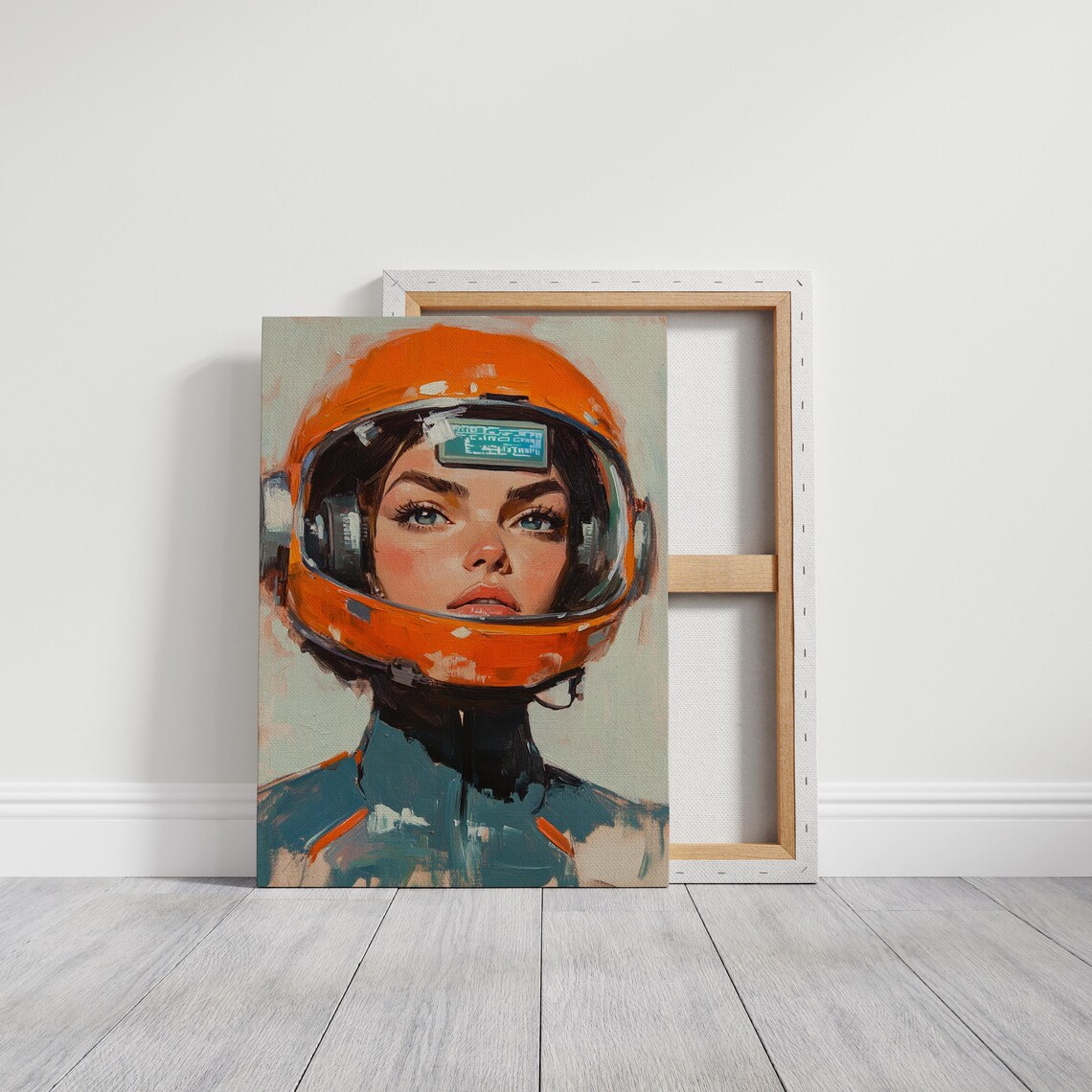 Bold Female Astronaut Portrait, Futuristic Space Explorer Art Print - Image 3