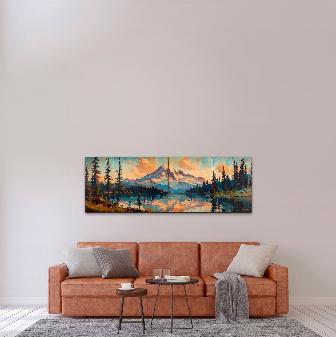 Mount Rainier Mid-Century Modern Art Print - Image 4