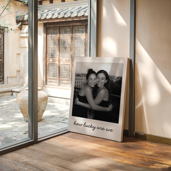 How Lucky Are We Black And White Friendship Photo Quote Poster