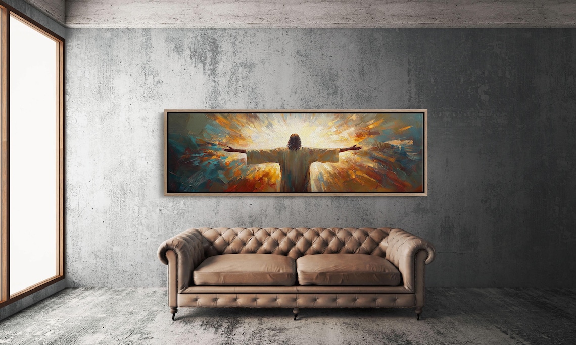 Jesus Welcoming All Christian Art Print, Panoramic - Image 3