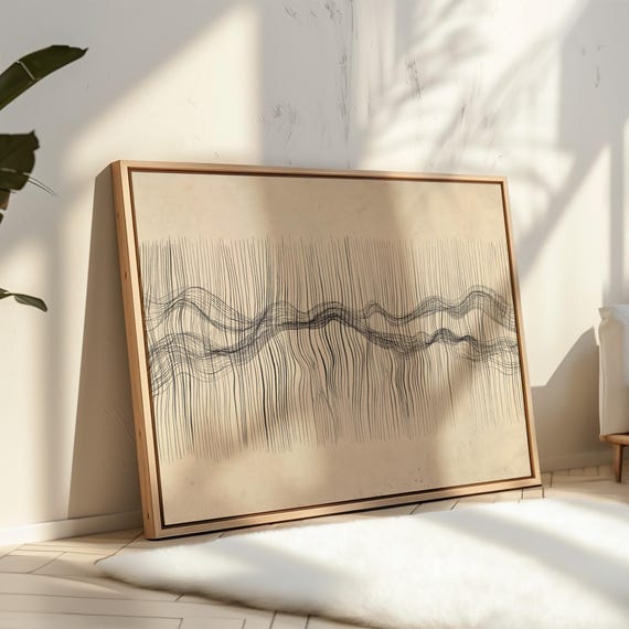 Minimal Line Drawing Of Flowing Abstract Waves