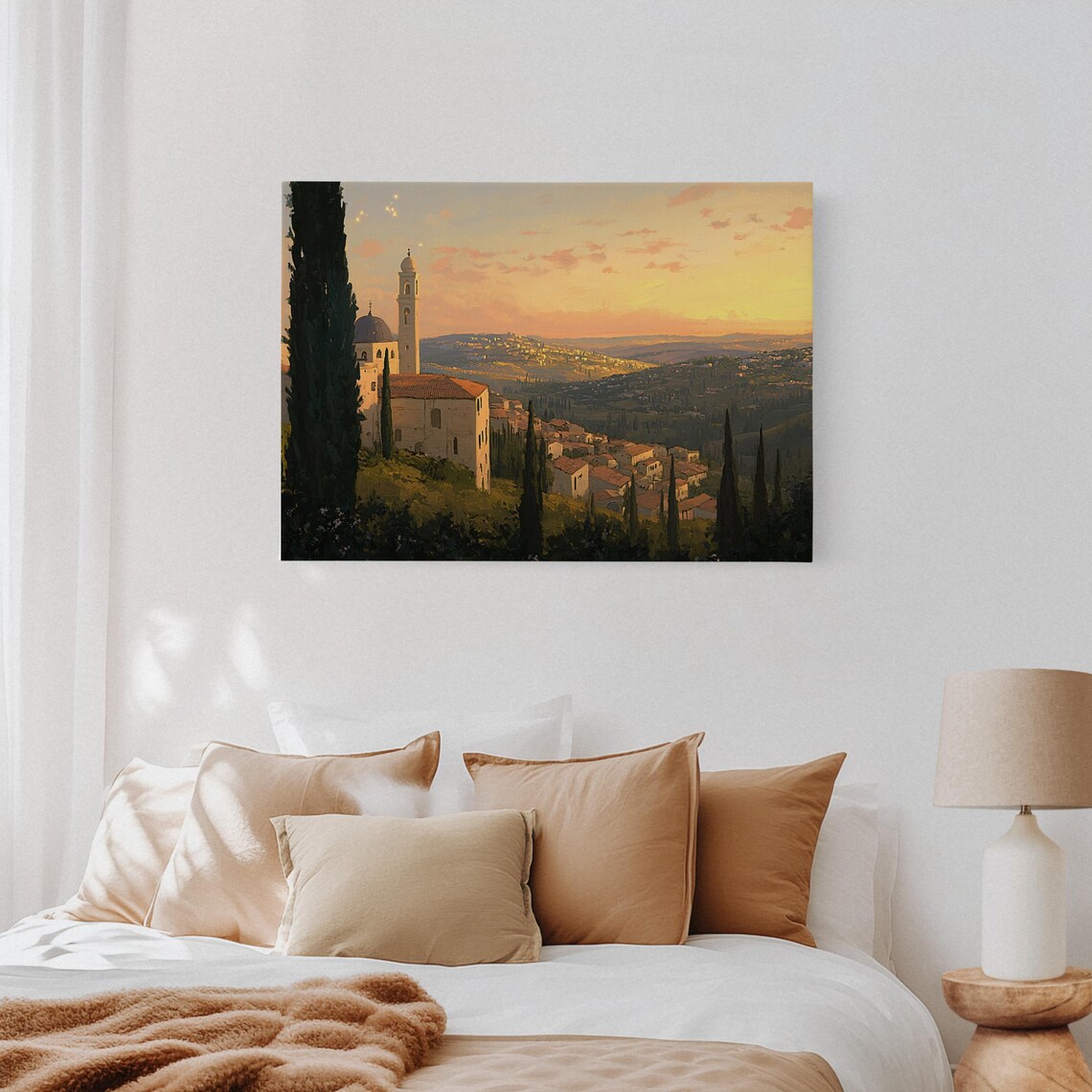 Holy Land Village, Vintage Christian Oil Painting - Image 5