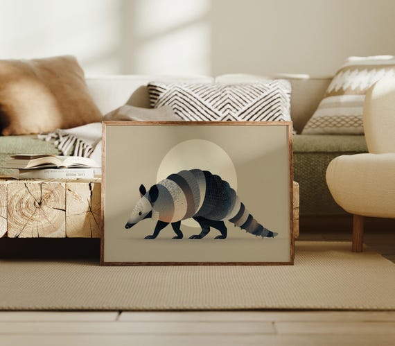 Geometric Armadillo Under Desert Sun