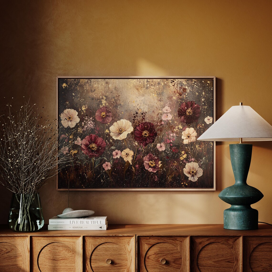 Abstract Floral Art Print, Rustic Floral Decor - Image 6