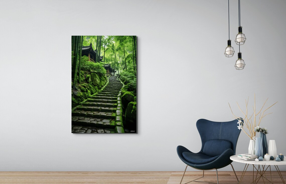 Bamboo Forest With A Winding Path, Wall Art Print - Image 6