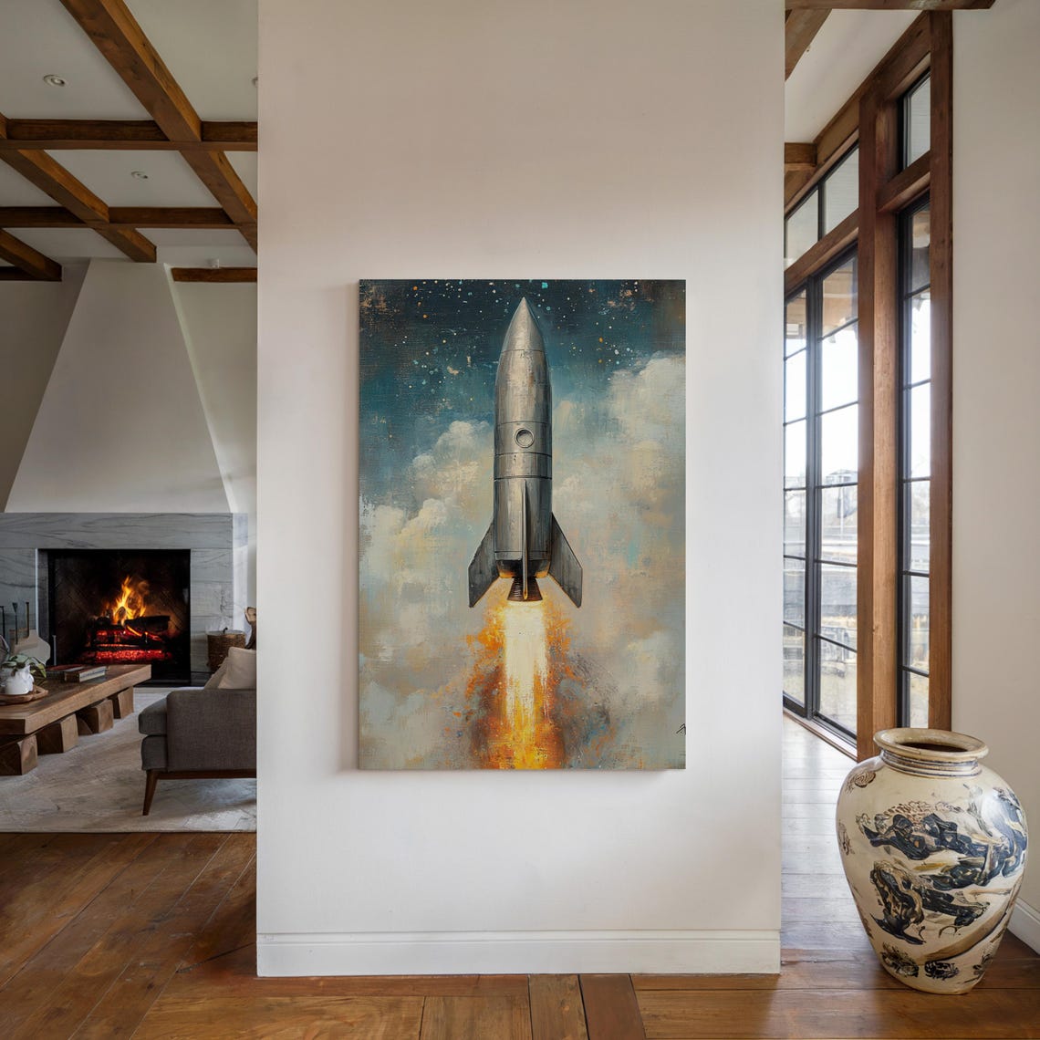 Vintage Retro Rocket Launch Mid Century Space Exploration Poster - Image 5