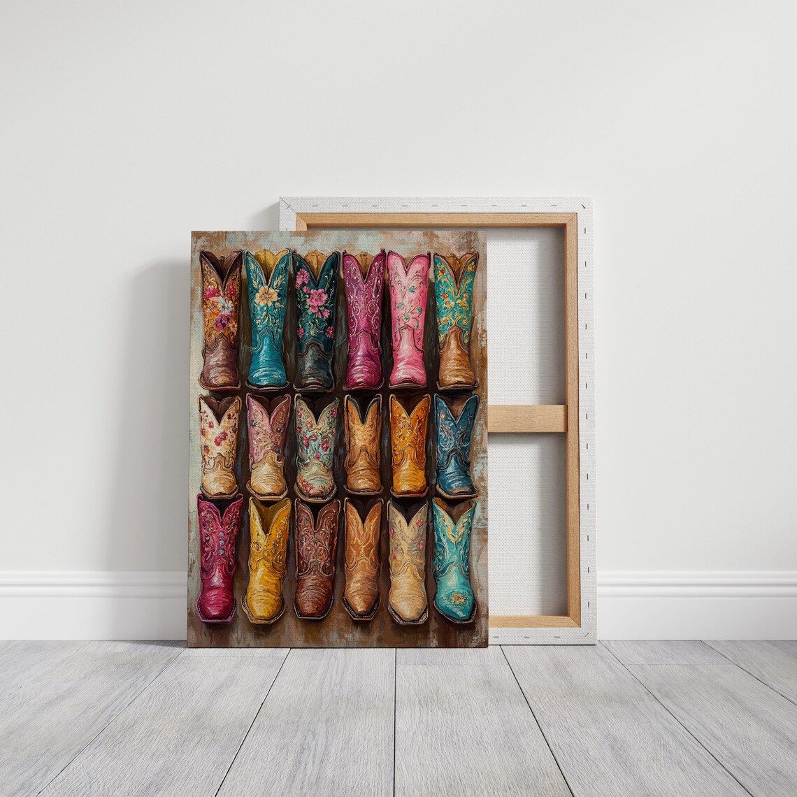 Vintage Cowboy Boots, Rustic Western Art Print - Image 4