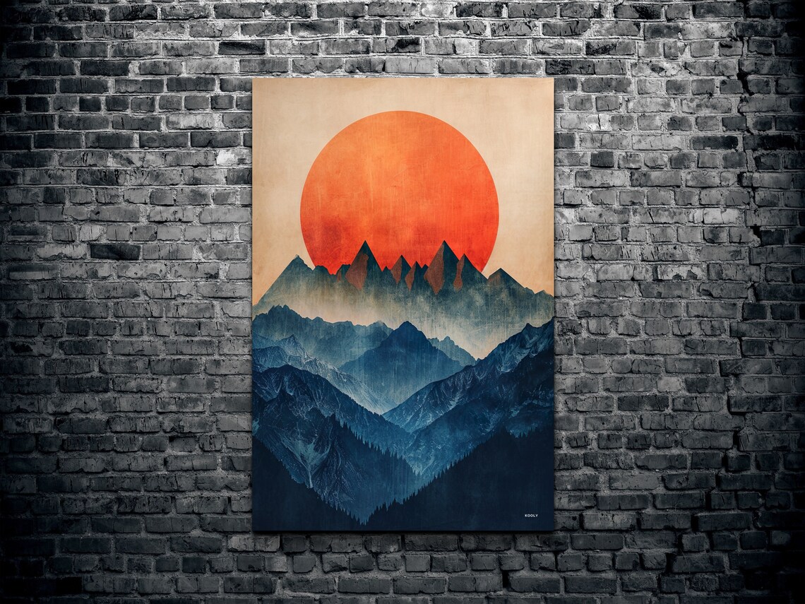 Mid Century Modern Mountain Wall Art - Image 2