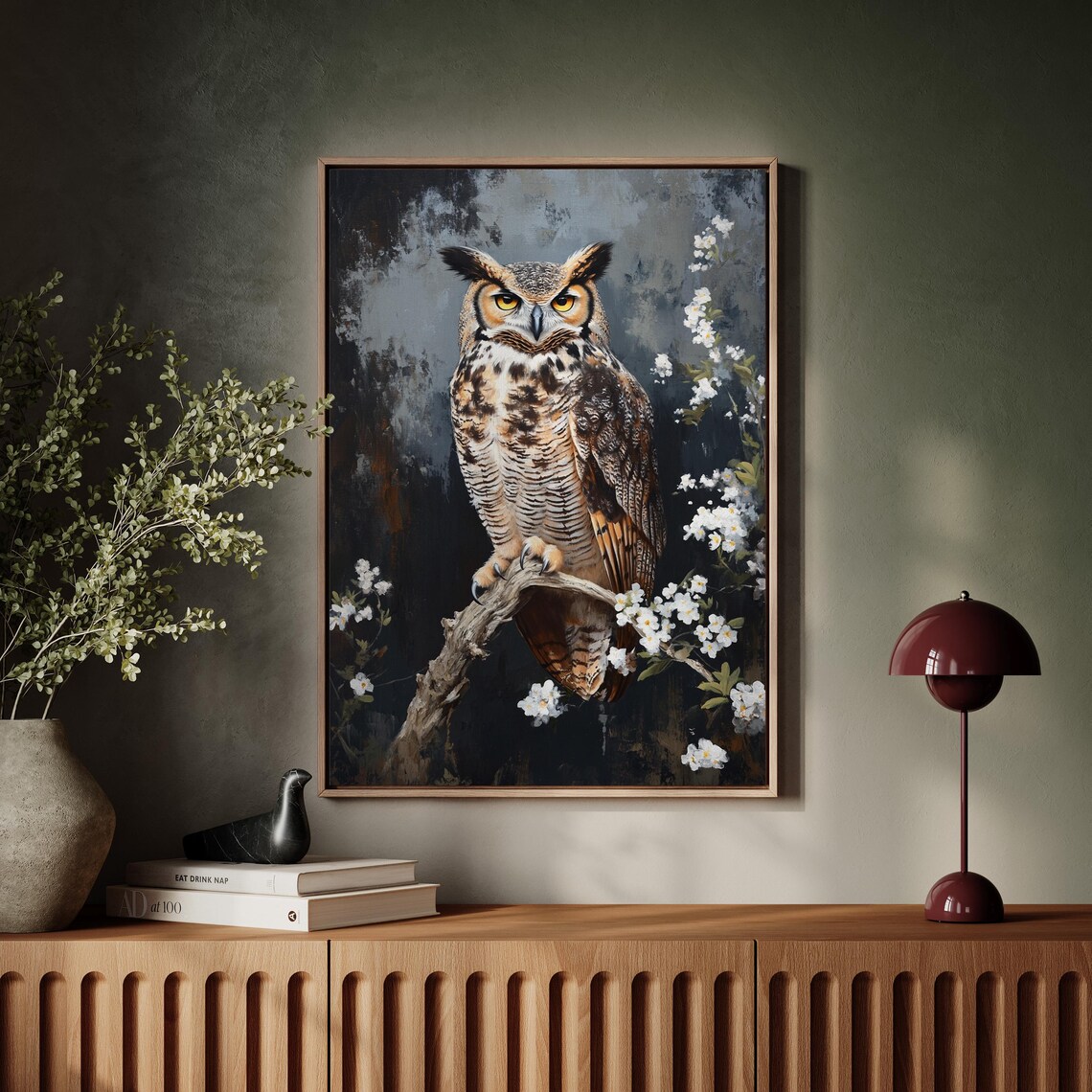 Great Horned Owl Art Print, Rustic Decor - Image 7