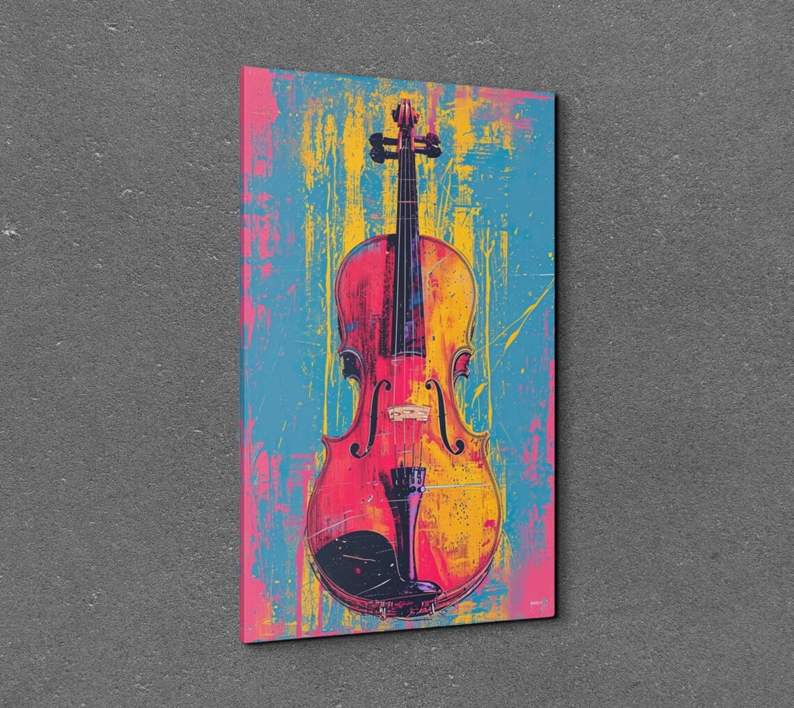 Pop Art Violin Wall Art Print - Image 3