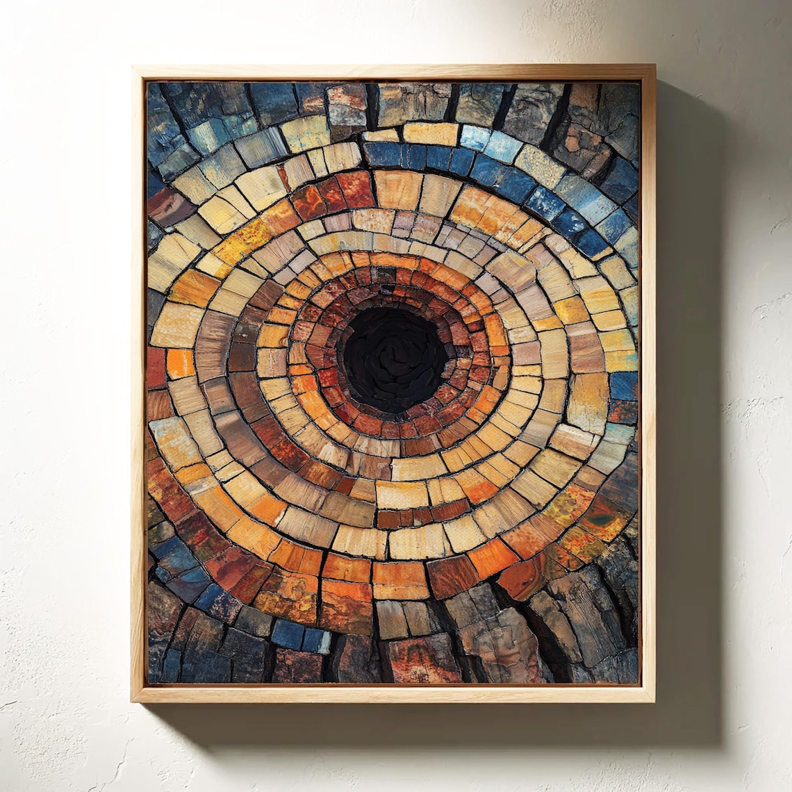 Mosaic Tree Ring Art, Rustic Natural Wall Art - Image 3
