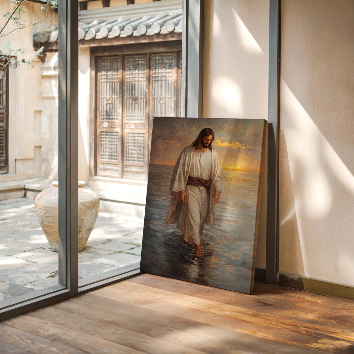 Jesus Walking On Water, Serene Christian Decor - Image 5