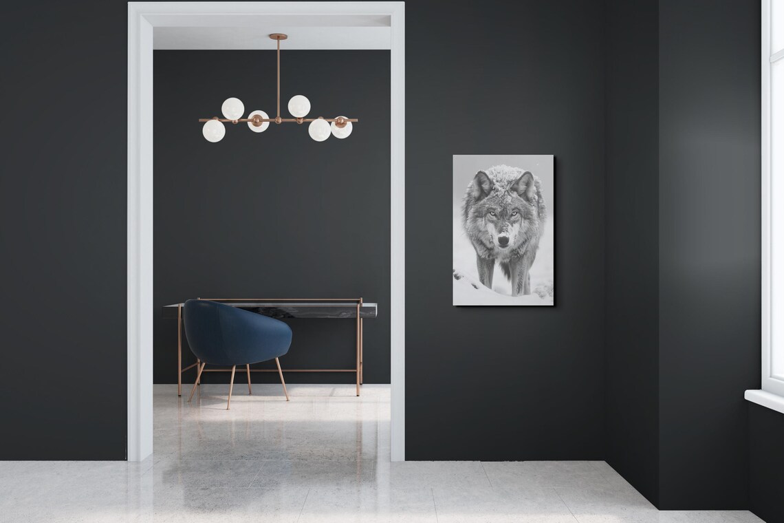Wolf Walking In The Snow Art Print, Nature Wall - Image 6