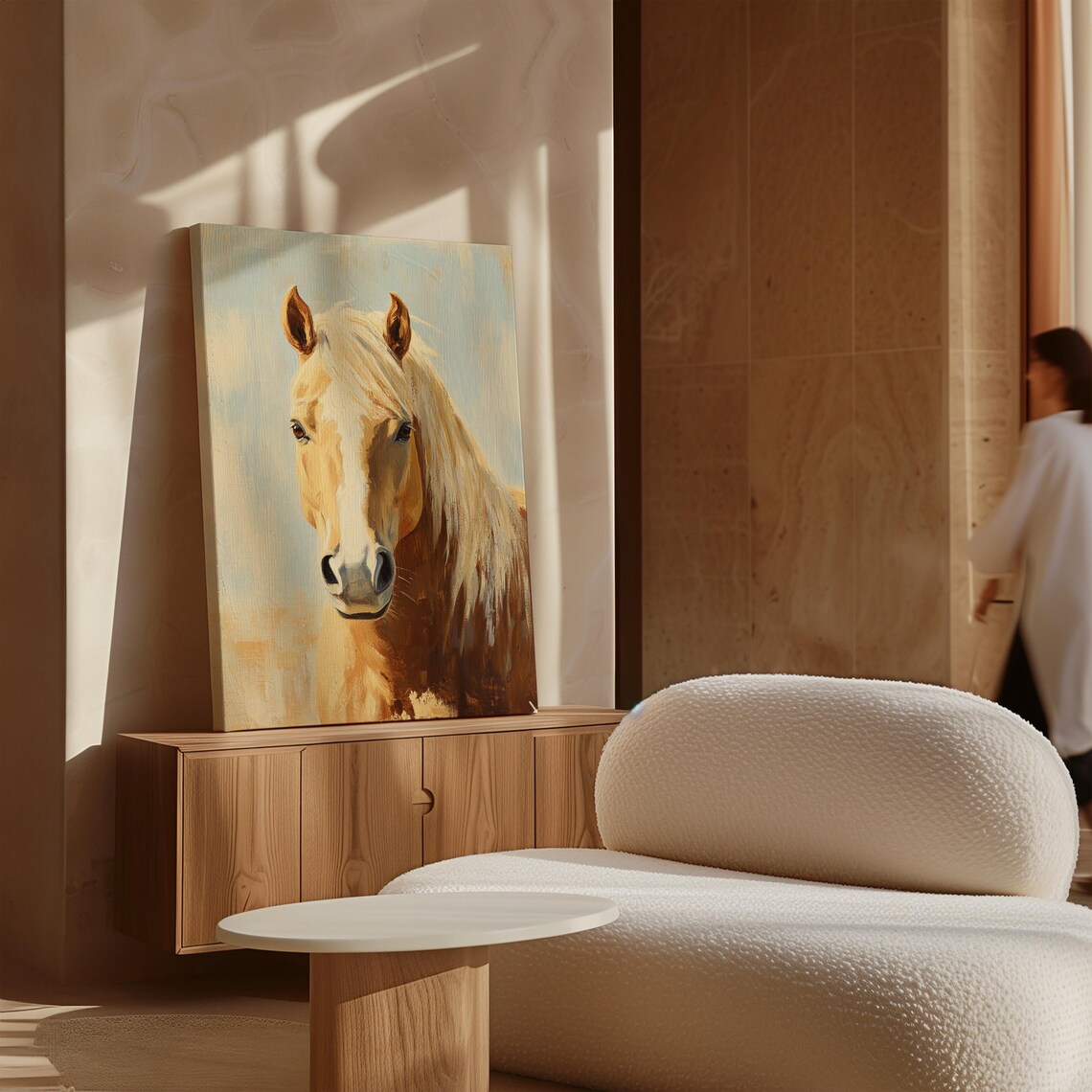 Palomino Horse Rustic Western Vintage Oil Print - Image 5