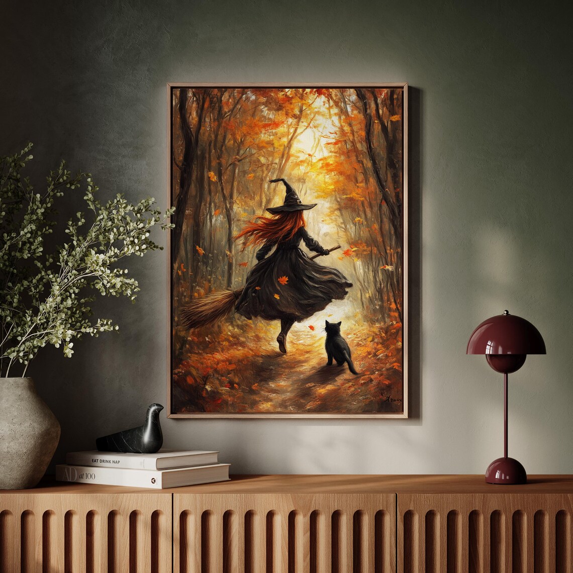 Whimsical Autumn Witch, Enchanted Forest Art Print - Image 4