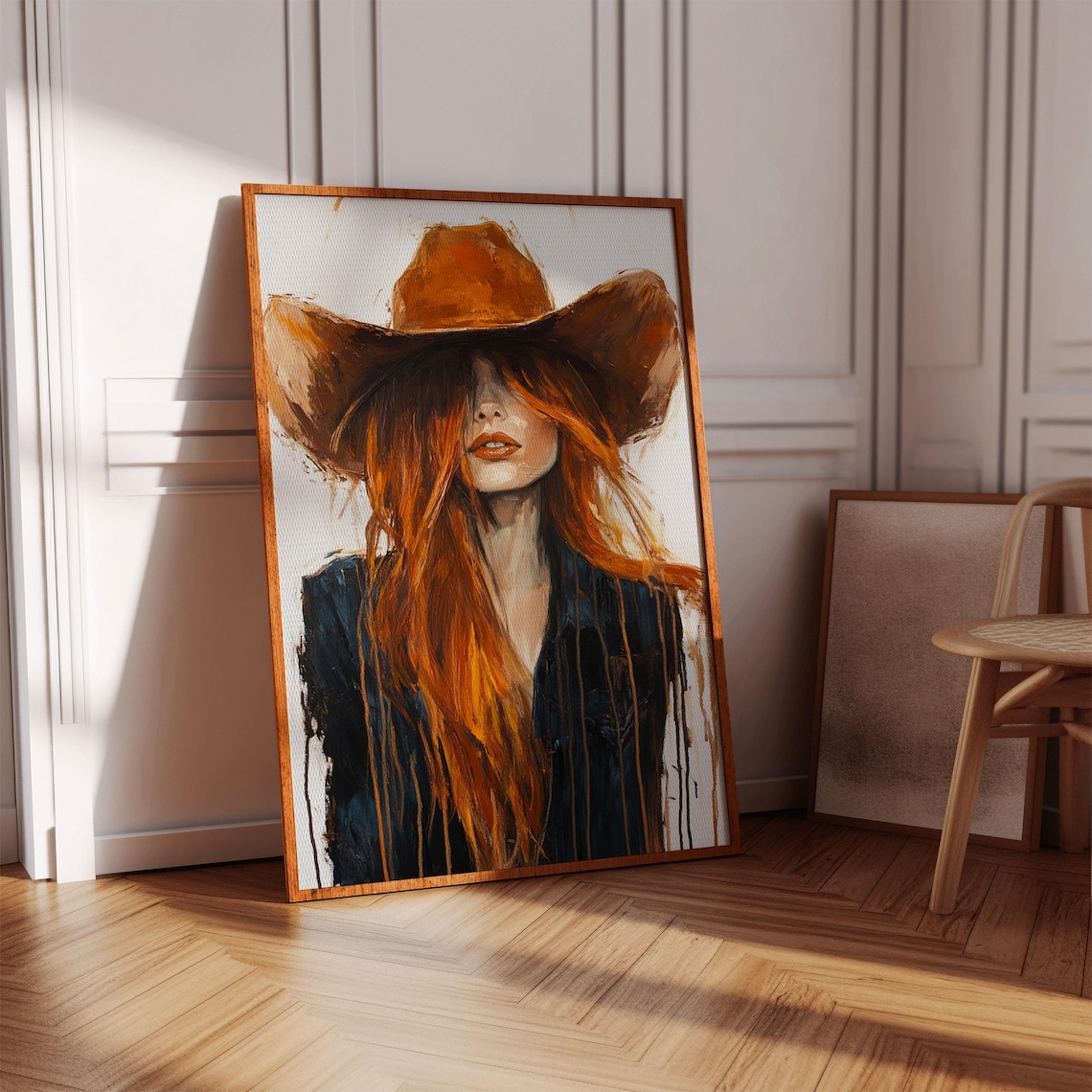 Cowgirl Redhead Art Print, Rustic Western Farmhouse - Image 4