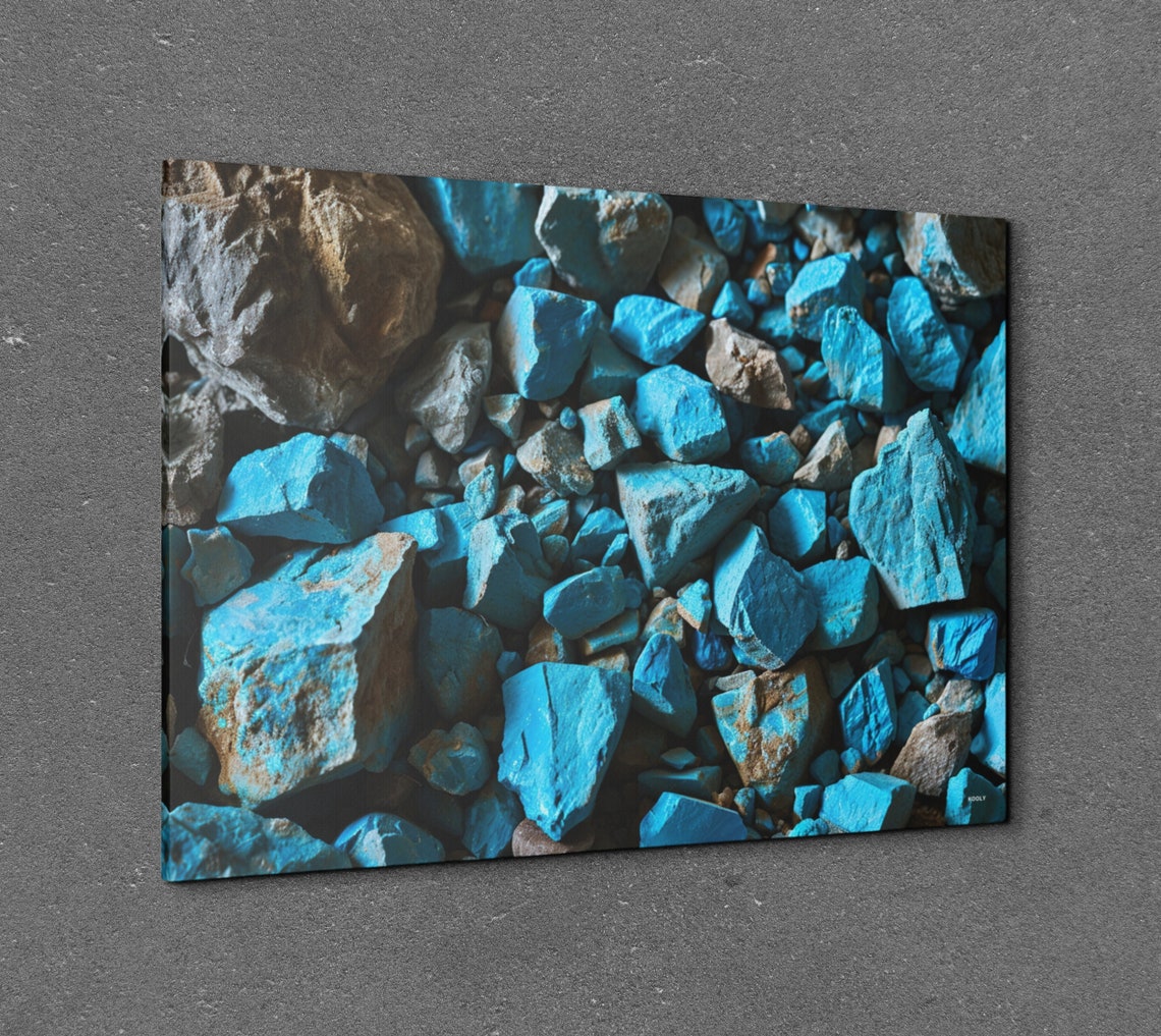 Blue Stone Rocks Tranquil Earthy Minimalist Nature Photo Wall Art - Image 6