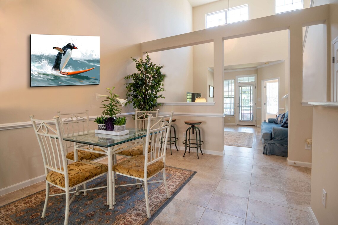 Surfing Penguin Retro Surf Beach Kids Decor - Image 5