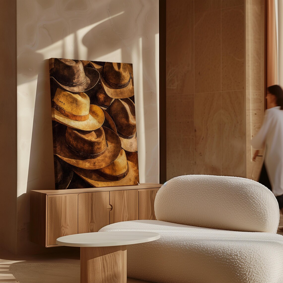 Stacked Pile Of Vintage Cowboy Hats Rustic Western Art Poster - Image 5